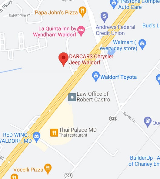 Map of DARCARS Chrysler Jeep of Waldorf in Waldorf MD